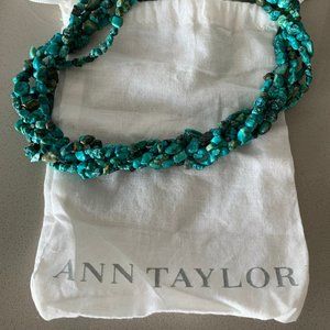 Ann Taylor Turquoise Stone Necklace + Dustbag